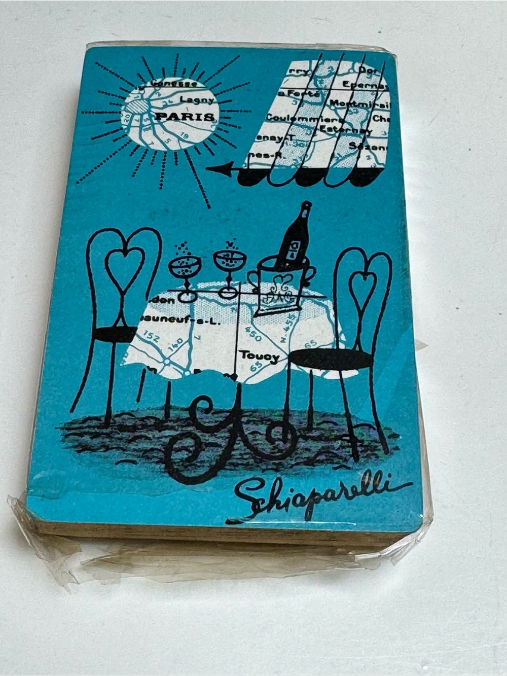 Elsa Schiaparelli Paris CRAZY RARE 1960s sealed playing cards Gilded edges